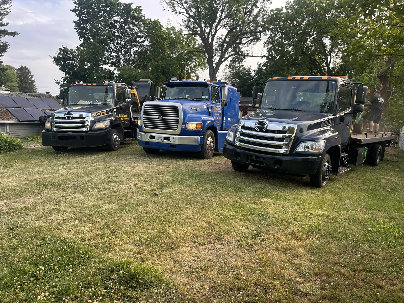 NightCrawler Towing heavy-duty and flatbed tow trucks lined up in Peekskill, NY